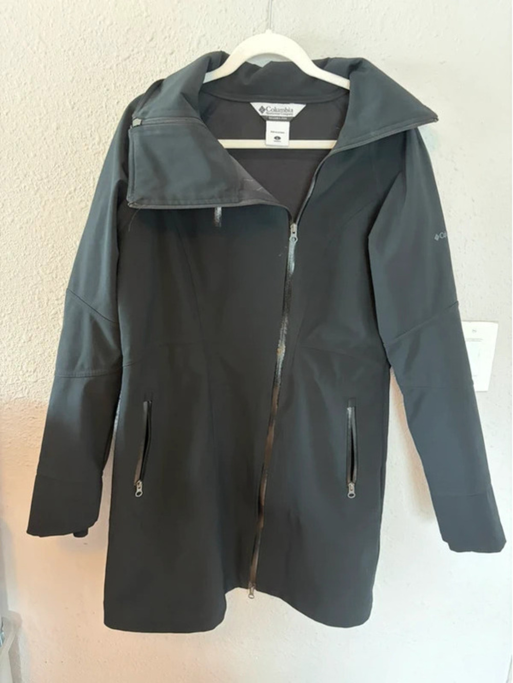 Columbia women's mid length black shell coat size L